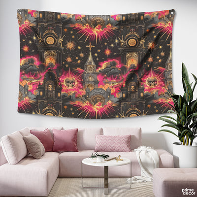 A Castle In The Sky With Fireworks| Fashion Tapestry
