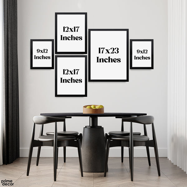 Urban Famous Places Grayscale Luxury Artwork (5 Panel) Architecture Wall Art