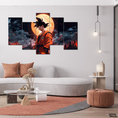 Goku Saiyan Ascension (5 Panel) Anime Wall Art - Prime Décor