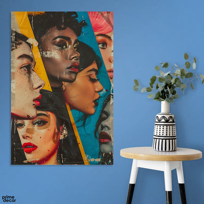 Abstract Artwork Of Women Faces (Single Panel) Wall Art