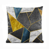 Abstract Nordic Dark Gold & Blue Geometric | Abstract Cushion #201