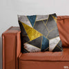 Abstract Nordic Dark Gold & Blue Geometric | Abstract Cushion #201