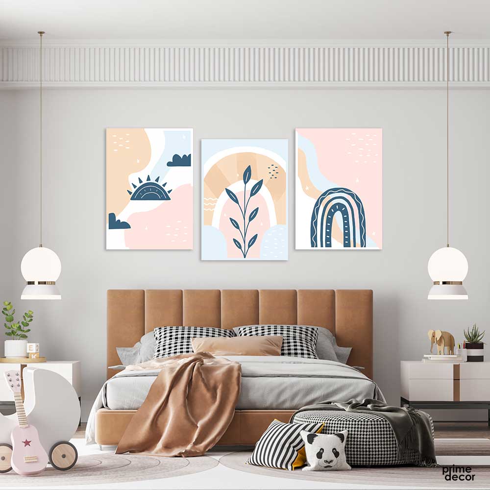 Hand Drawn Minimal Covers Collection (3 Panel) Kids Wall Art - Prime Décor