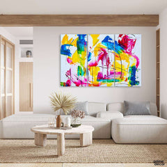 Assorted Color Paint Strokes (3 Panel) Absract Wall Art - Prime Décor