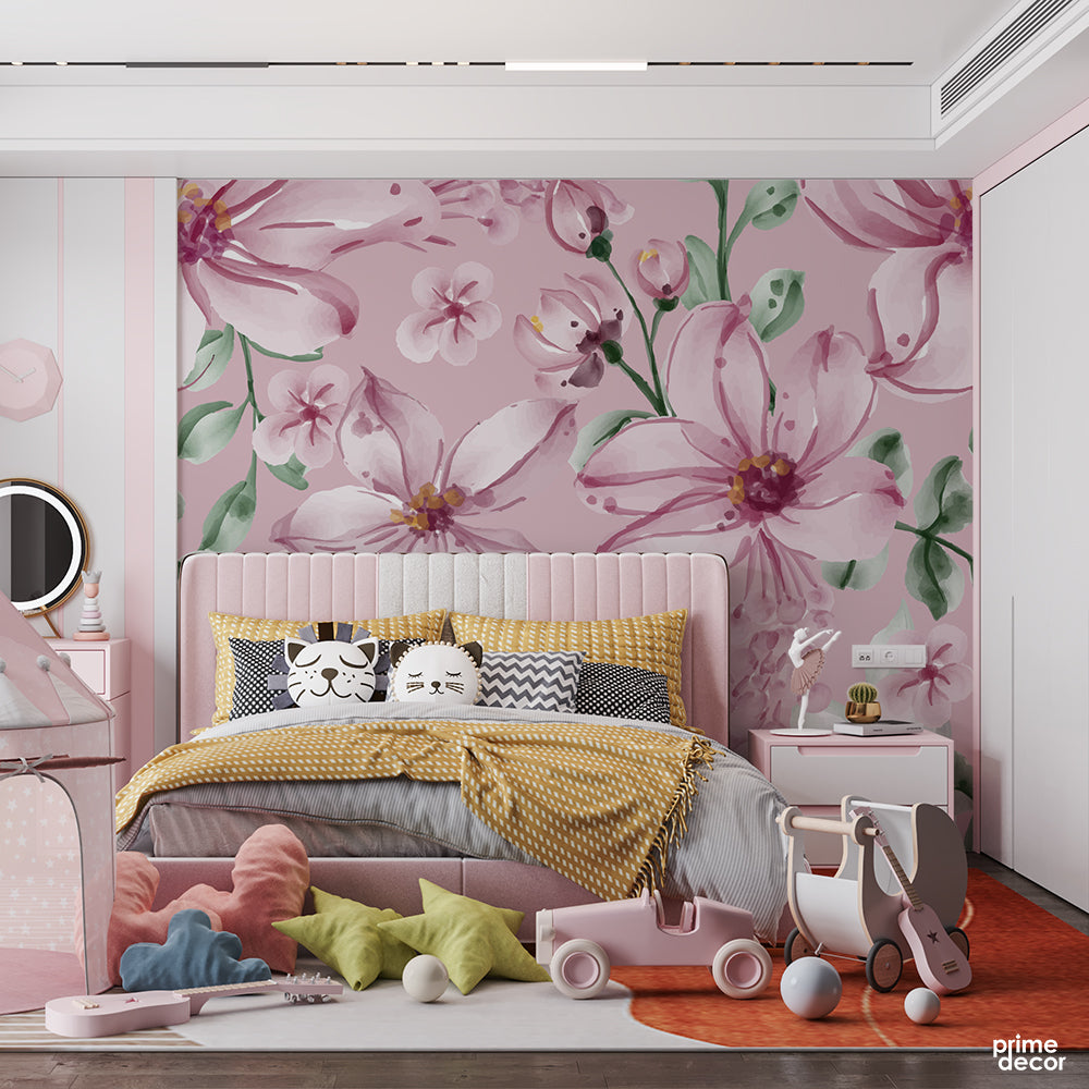Spring Flowers & Leaves | Floral Wallpaper Mural – Prime Décor