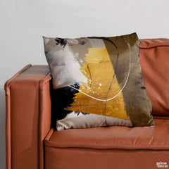 Artistic Chaos Shades of Brown & Gold | Abstract Cushion #202 On Sale - Prime Décor