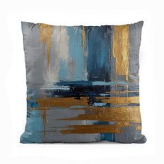 Premium Gold Sapphire Stroke | Abstract Cushion #205