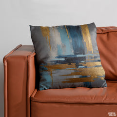 Premium Gold Sapphire Stroke | Abstract Cushion #205