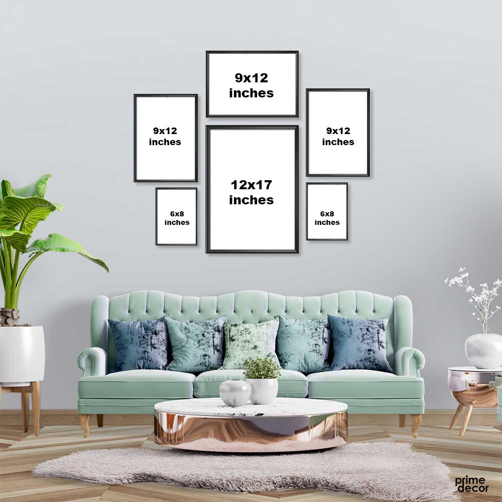 Black & White Line Art Setup (6 Panel) Wall Art - Prime Décor