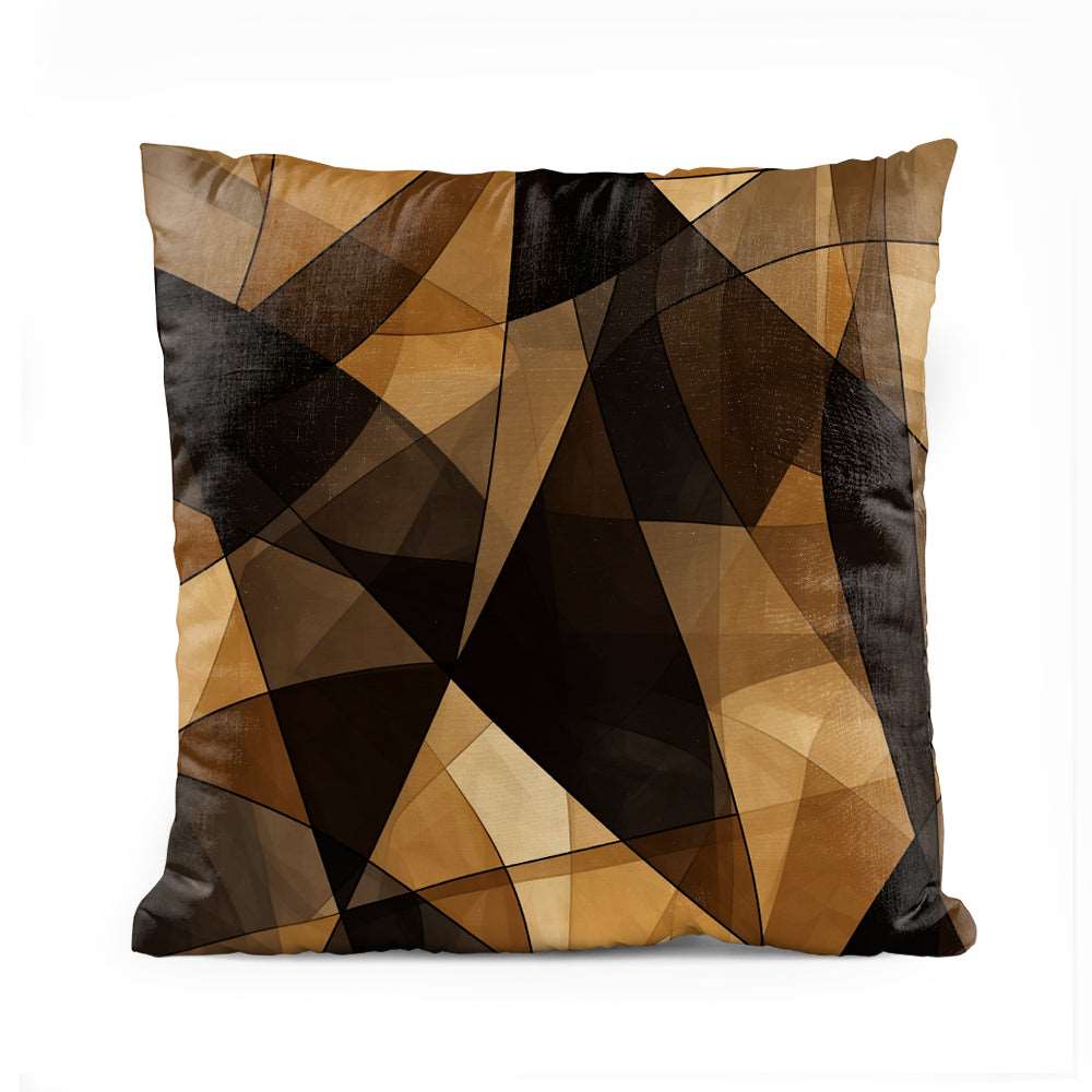 Black & Gold Geometric | Abstract Cushion #020 - Prime Décor