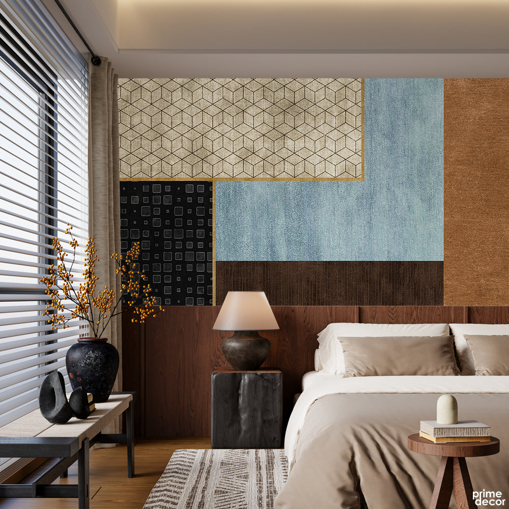 Abstract Geometric Colorful Composition Artwork | Abstract Wallpaper Mural