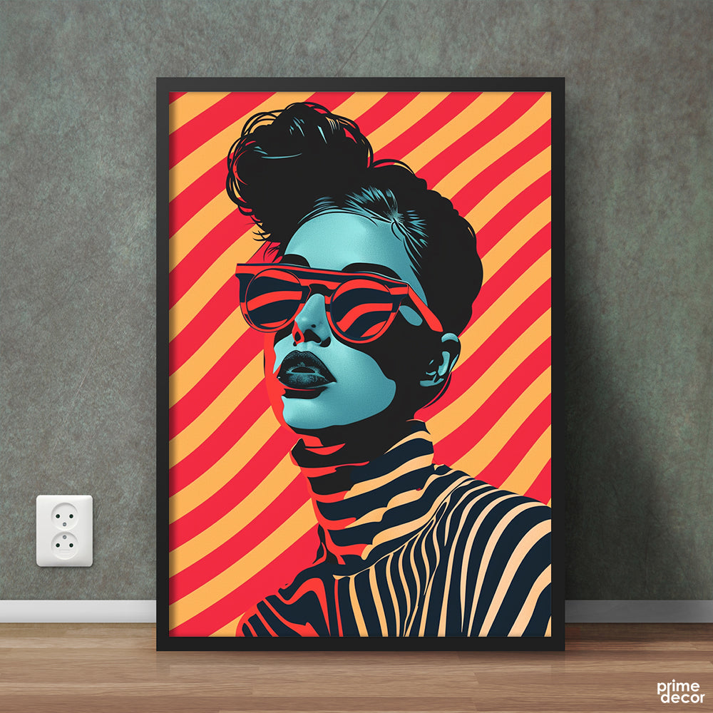 Funky Pop Art Girl In Sunglasses | Fashion Wall Art - Prime Décor