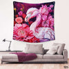 Flamingo With Pink Flowers Artwork | Nature Tapestry