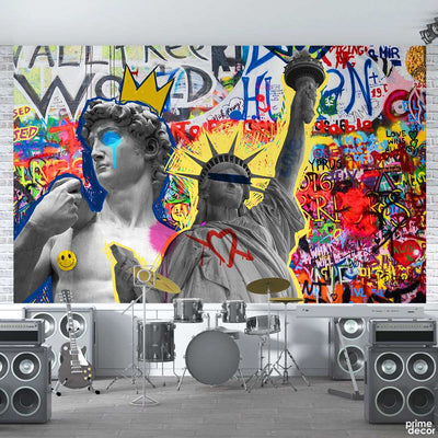 Statue Of Liberty With Colorful Background | Landscape Wallpaper Mural