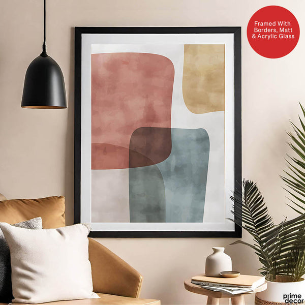 Colorful Abstract Design Over White Background  | Abstract Office Artwork #00215 - Prime Décor