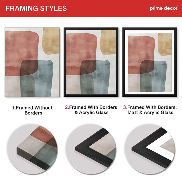 Colorful Abstract Design Over White Background  | Abstract Office Artwork #00215 - Prime Décor