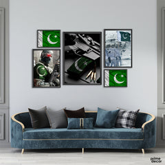 Craze for Pak Army (5 Panel) Army Wall Art - Prime Décor