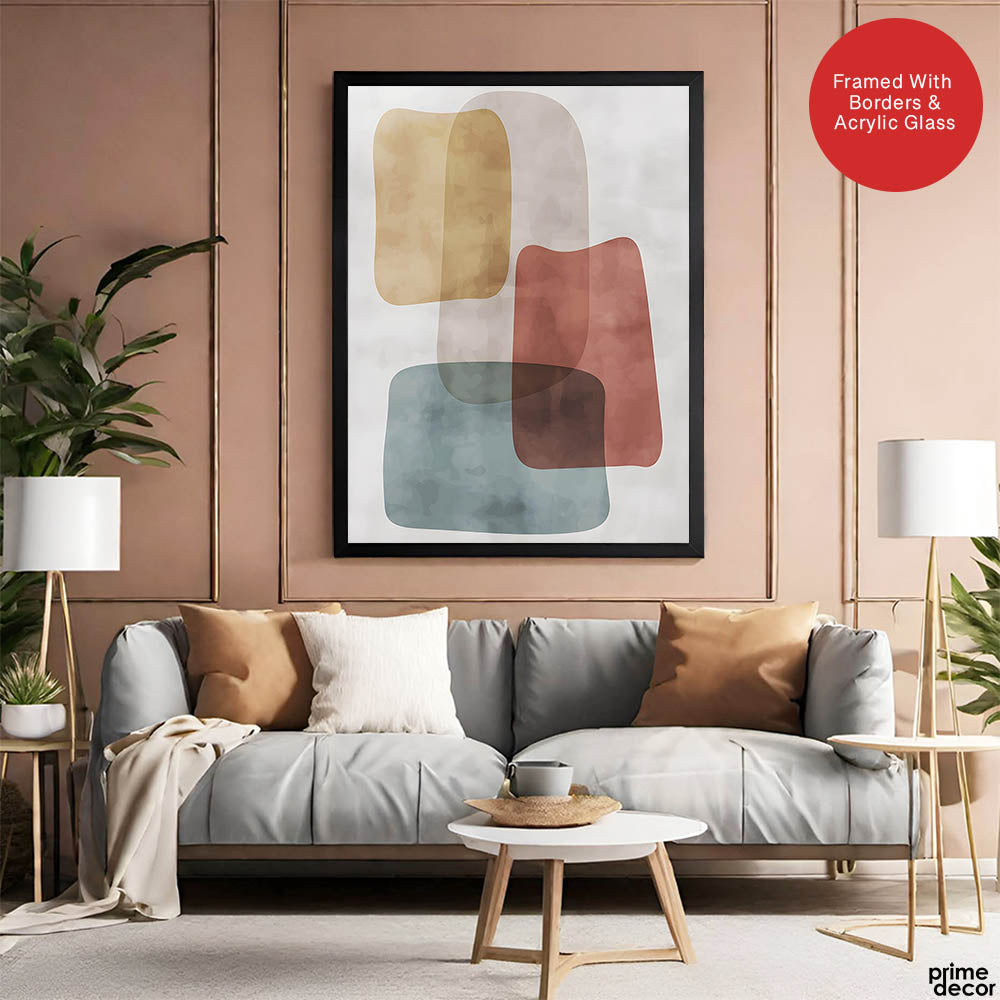 Colorful Abstract Design Over White Background  | Abstract Office Artwork #00216 - Prime Décor
