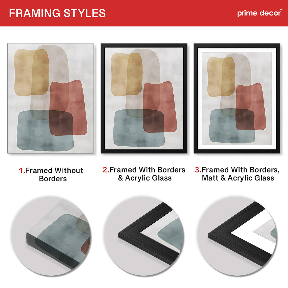 Colorful Abstract Design Over White Background  | Abstract Office Artwork #00216 - Prime Décor