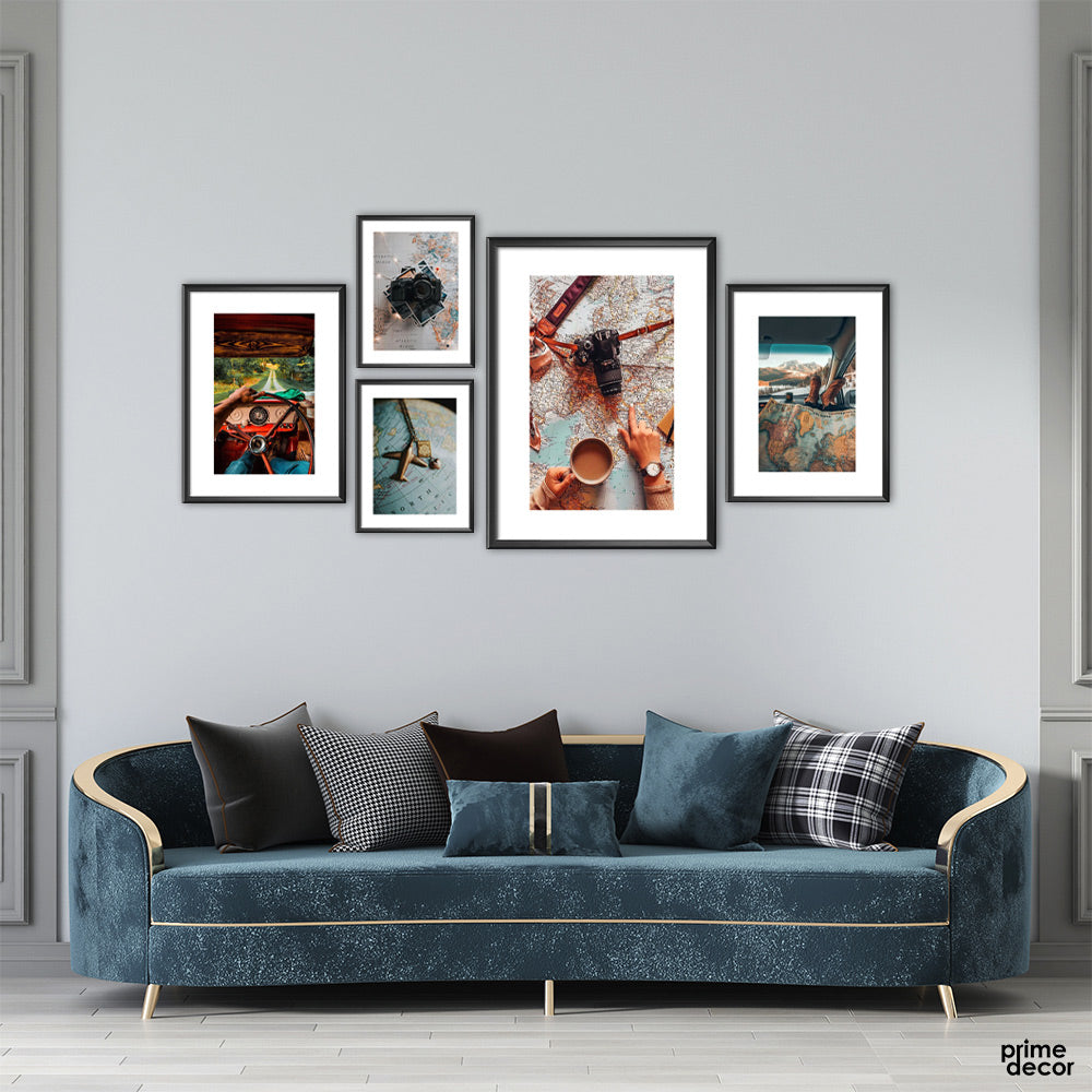 Travel More Vintage Collection (5 Panel) Travel Wall Art - Prime Décor