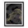 Black & White Background With Golden Lines | Abstract Office Artwork #0021