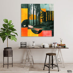 Abstract Colorful Artwork Of A Forest (Single Panel) Abstract Wall Art