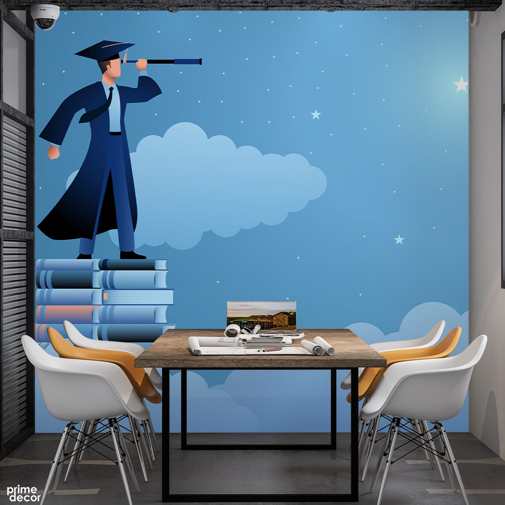 Looking For The Stars Motivational Wall Art | Office Wallpaper Mural - Prime Décor
