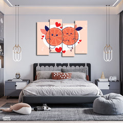 Cute Orange Slices (4 Panel) Kids Wall Art - Prime Décor