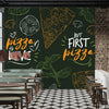 But First Pizza, Pizza Is Love Typography | Restaurant Wallpaper Mural