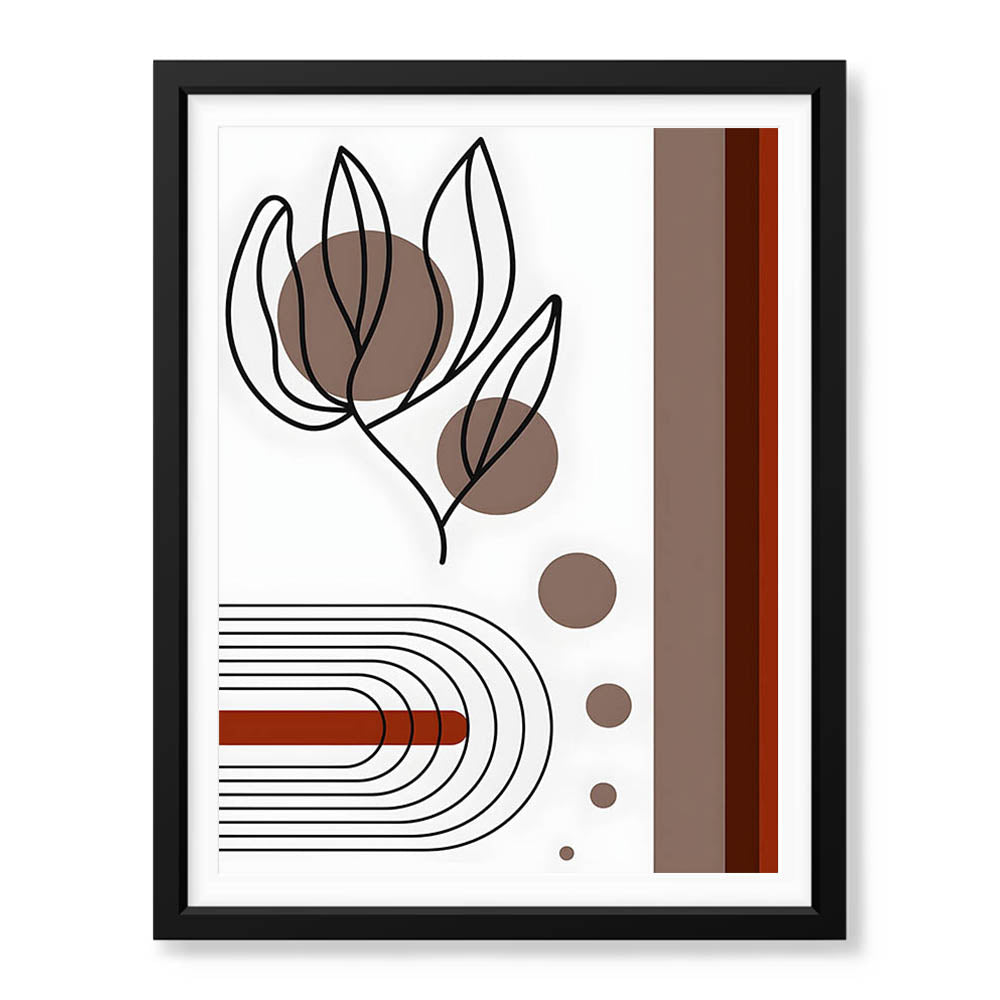 Black & Brown Abstract Design Over White Background  | Abstract Office Artwork #00223 - Prime Décor