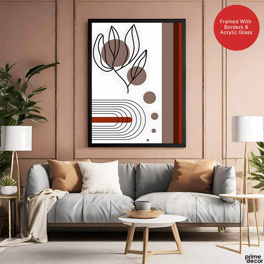 Black & Brown Abstract Design Over White Background  | Abstract Office Artwork #00223 - Prime Décor