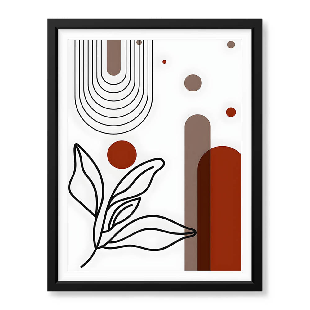 Black & Brown Abstract Design Over White Background  | Abstract Office Artwork #00224 - Prime Décor