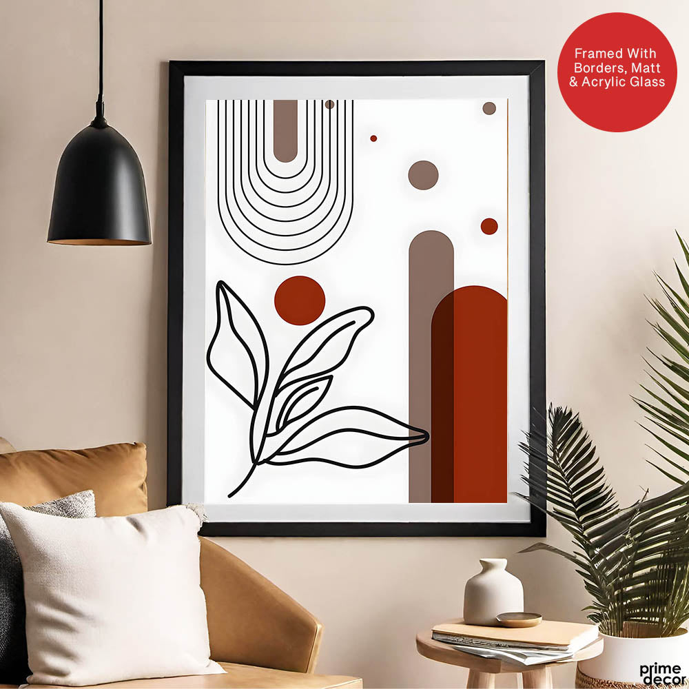 Black & Brown Abstract Design Over White Background  | Abstract Office Artwork #00224 - Prime Décor
