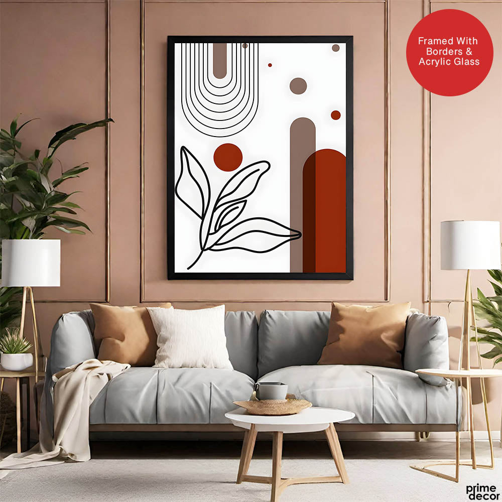 Black & Brown Abstract Design Over White Background  | Abstract Office Artwork #00224 - Prime Décor