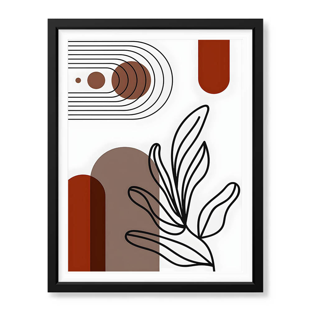 Black & Brown Abstract Design Over White Background  | Abstract Office Artwork #00225 - Prime Décor