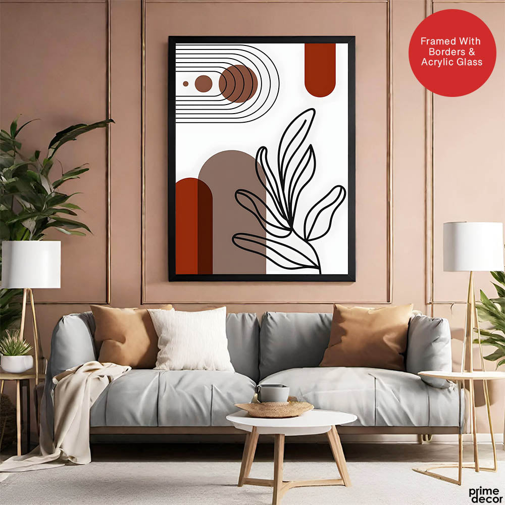 Black & Brown Abstract Design Over White Background  | Abstract Office Artwork #00225 - Prime Décor