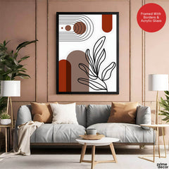 Black & Brown Abstract Design Over White Background  | Abstract Office Artwork #00225 - Prime Décor