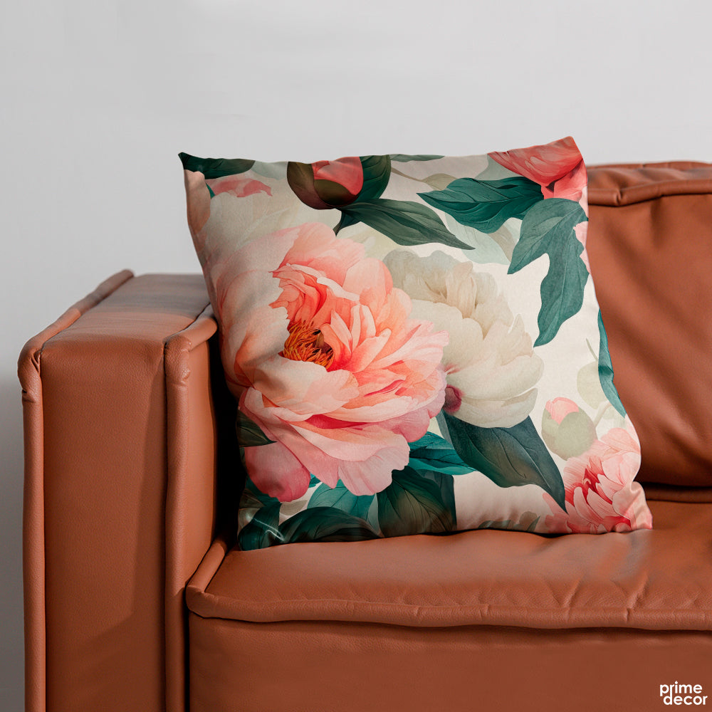 Watercolor Pink & White Botanical | Floral Cushion #022 - Prime Décor