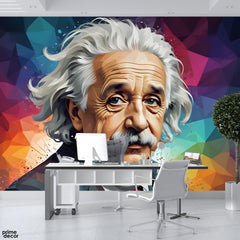 Abstract Artwork Of Albert Einstein | Kids Wallpaper Mural