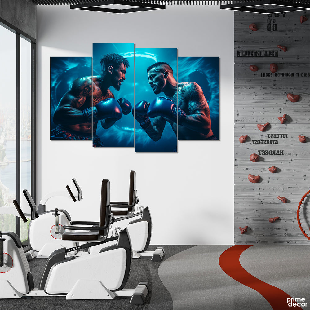MMA Fighters Head To Head (4 Panel) Sports Wall Art - Prime Décor