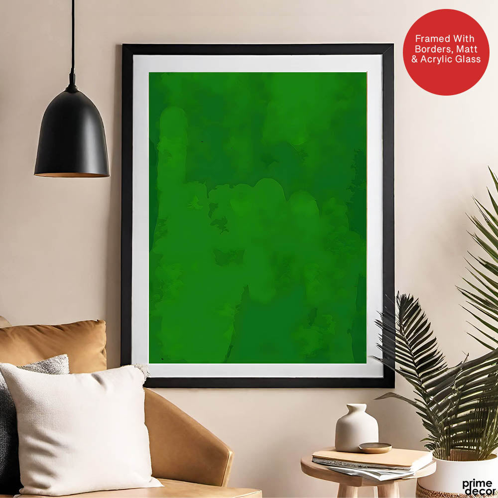 Beautiful Green Color Shades Oil Paint Art  | Abstract Office Artwork #00231 - Prime Décor