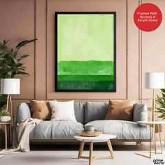 Beautiful Green Color Shades Oil Paint Art  | Abstract Office Artwork #00232 - Prime Décor