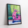 Pretty Pink Scooter on a Sunny Street (Single Panel) Digital Painting Wall Art