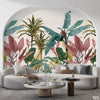 Pastel Color Tropical Leaves with Solid Background | Floral Wallpaper Mural