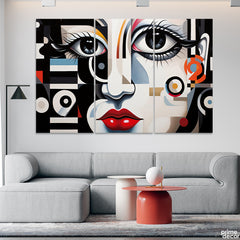 Abstract Colorful Face Art (3 Panel) Fashion Wall Art - Prime Décor