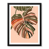 Coloful Tropical Leave on Beige Background | Abstract Floral Artwork #0023