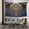 Beautiful Blue & Gold Floral Leaves Artwork | Floral Tapestry