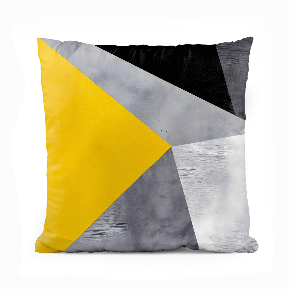 Symmetry Series - Black & Yellow (Set of 5) | Abstract Cushion #266 - Prime Décor