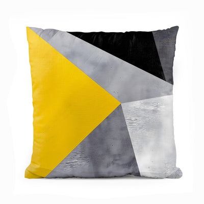 Symmetry Series - Black & Yellow (Set of 5) | Abstract Cushion #266 - Prime Décor