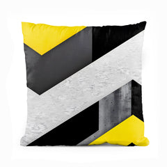 Symmetry Series - Black & Yellow (Set of 5) | Abstract Cushion #266 - Prime Décor